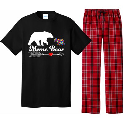 Autism Meme Bear Puzzle Autism Awareness Autistic Support Cute Gift Pajama Set