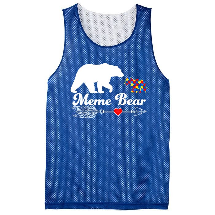 Autism Meme Bear Puzzle Autism Awareness Autistic Support Cute Gift Mesh Reversible Basketball Jersey Tank