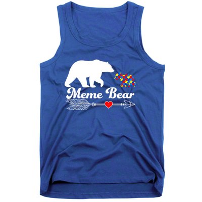 Autism Meme Bear Puzzle Autism Awareness Autistic Support Cute Gift Tank Top