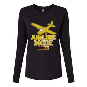 Airline Mode Best C172 Flying Pilot Gift Womens Cotton Relaxed Long Sleeve T-Shirt