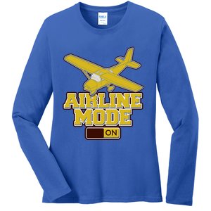 Airline Mode Best C172 Flying Pilot Gift Ladies Long Sleeve Shirt