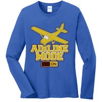 Airline Mode Best C172 Flying Pilot Gift Ladies Long Sleeve Shirt