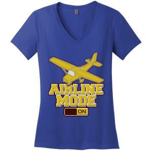 Airline Mode Best C172 Flying Pilot Gift Women's V-Neck T-Shirt