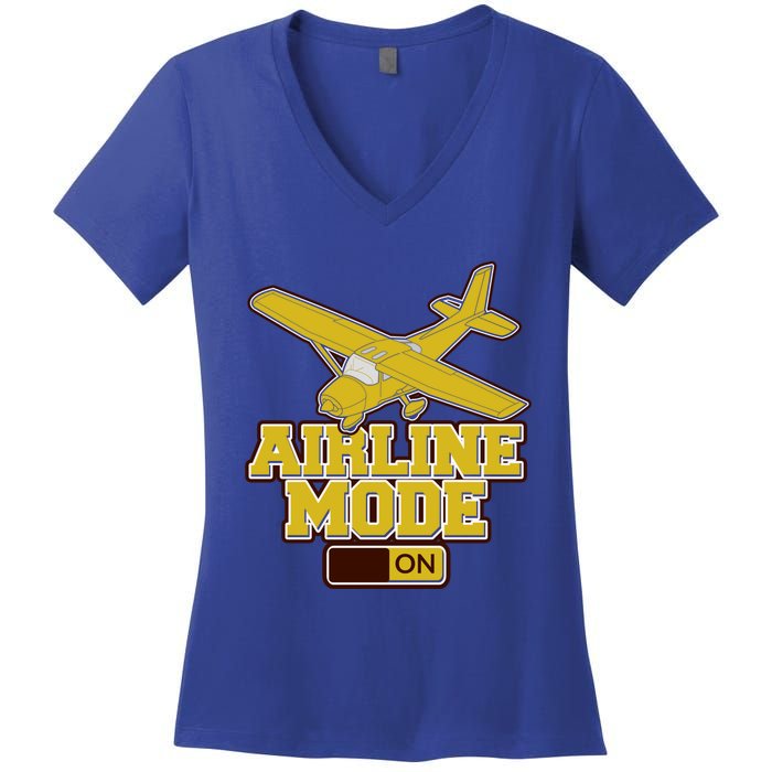 Airline Mode Best C172 Flying Pilot Gift Women's V-Neck T-Shirt