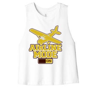 Airline Mode Best C172 Flying Pilot Gift Women's Racerback Cropped Tank