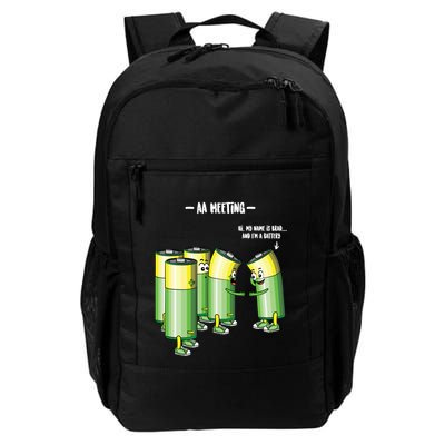 Aa Meeting Battery Alcohol Addict Beer Wine Funny Gift Backpack
