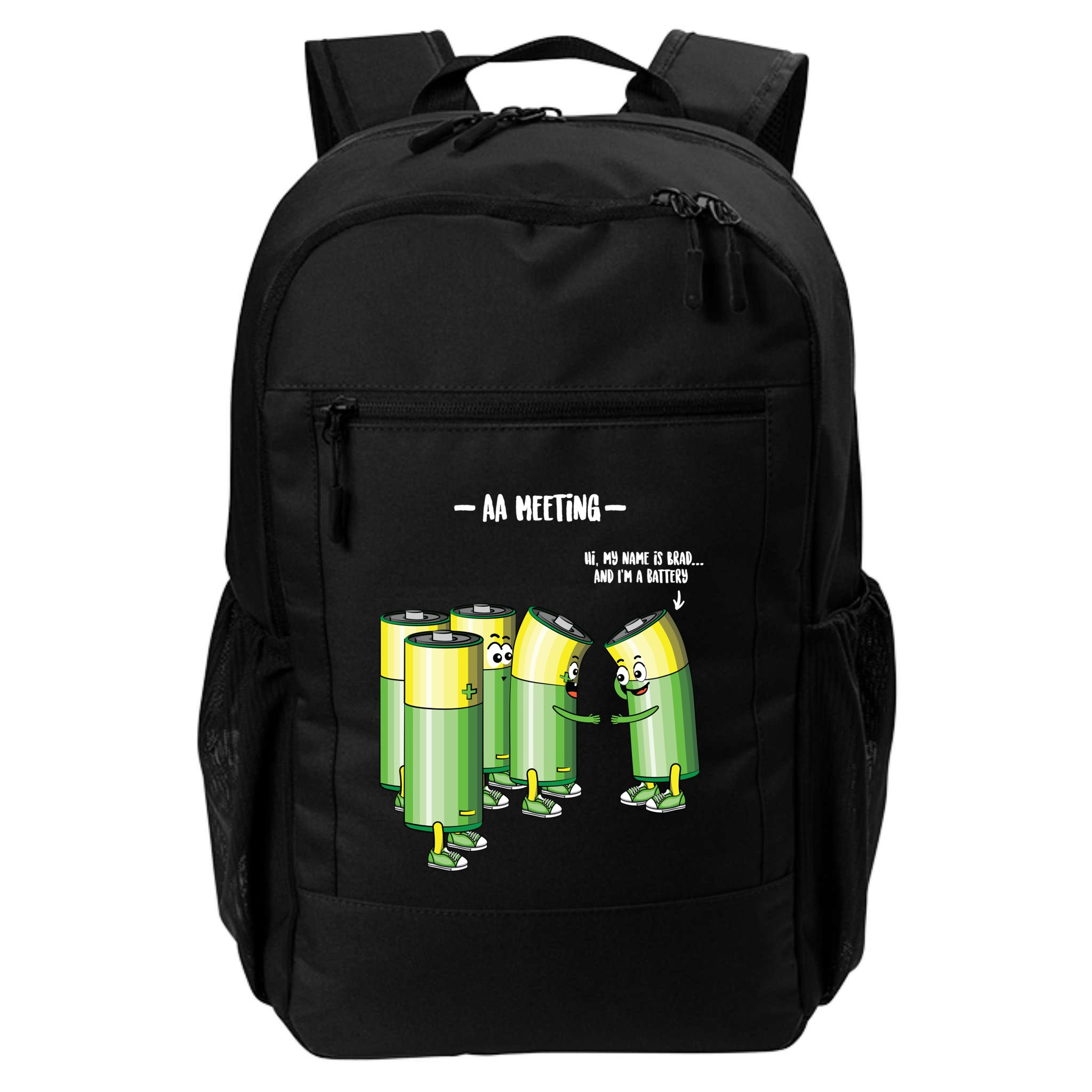 Aa Meeting Battery Alcohol Addict Beer Wine Funny Gift Backpack