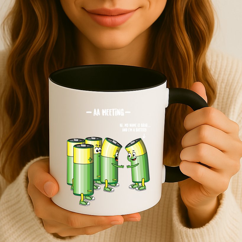 Aa Meeting Battery Alcohol Addict Beer Wine Funny Gift Mug