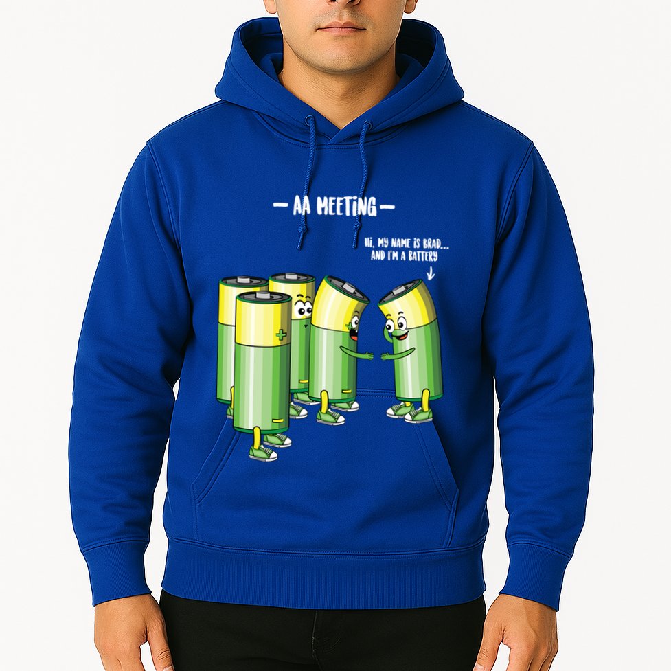 Aa Meeting Battery Alcohol Addict Beer Wine Funny Gift Hoodie