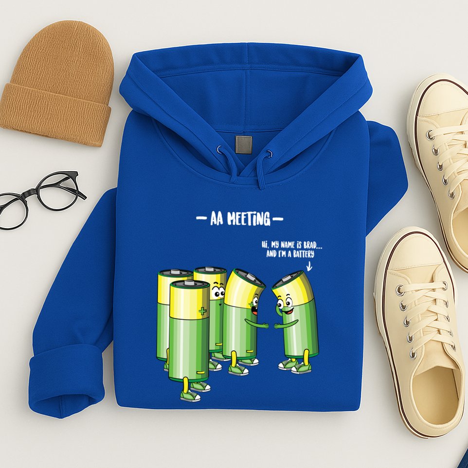 Aa Meeting Battery Alcohol Addict Beer Wine Funny Gift Hoodie