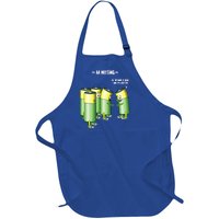 Aa Meeting Battery Alcohol Addict Beer Wine Funny Gift Full-Length Apron With Pockets