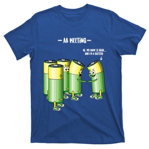 Aa Meeting Battery Alcohol Addict Beer Wine Funny Gift T-Shirt