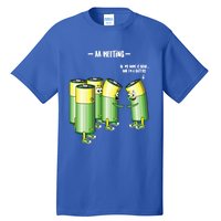 Aa Meeting Battery Alcohol Addict Beer Wine Funny Gift Tall T-Shirt