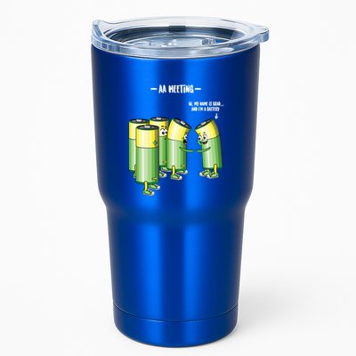 Aa Meeting Battery Alcohol Addict Beer Wine Funny Gift Tumbler