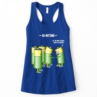 Aa Meeting Battery Alcohol Addict Beer Wine Funny Gift Womens Tank Top