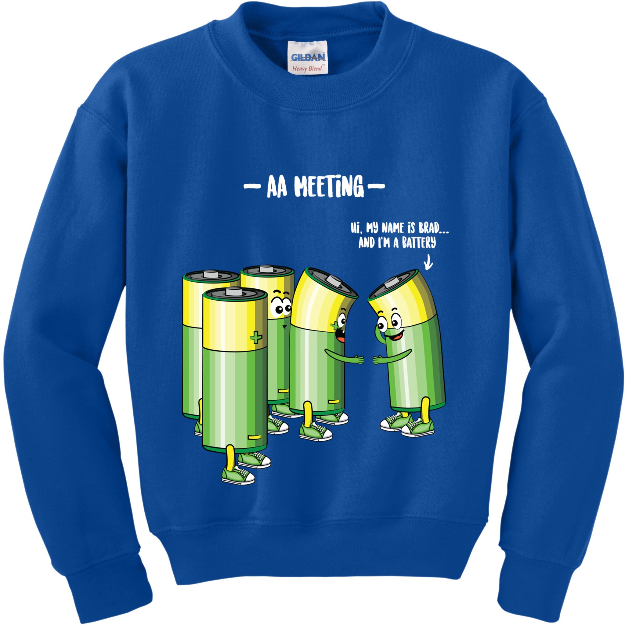 Aa Meeting Battery Alcohol Addict Beer Wine Funny Gift Kids Sweatshirt