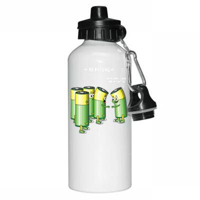 Aa Meeting Battery Alcohol Addict Beer Wine Funny Gift Aluminum Water Bottle