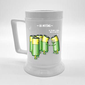 Aa Meeting Battery Alcohol Addict Beer Wine Funny Gift Beer Stein