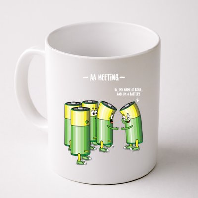 Aa Meeting Battery Alcohol Addict Beer Wine Funny Gift Coffee Mug