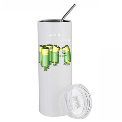 Aa Meeting Battery Alcohol Addict Beer Wine Funny Gift Stainless Steel Tumbler