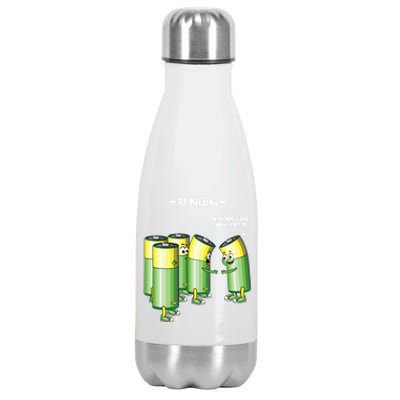 Aa Meeting Battery Alcohol Addict Beer Wine Funny Gift Stainless Steel Insulated Water Bottle