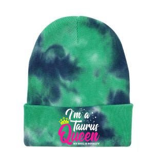 April & May Birthday Astrology Zodiac Taurus Queen Tie Dye 12in Knit Beanie