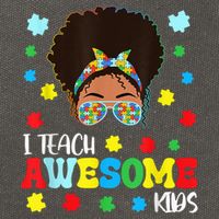 Autism Messy Bun Afro Black Teacher I Teach Awesome Cotton Canvas Backpack
