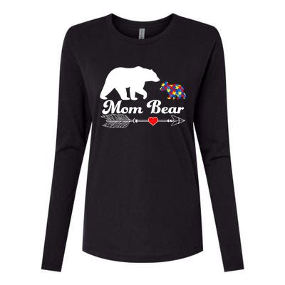 Autism Mom Bear Puzzle Autism Awareness Autistic Support Meaningful Gift Womens Cotton Relaxed Long Sleeve T-Shirt