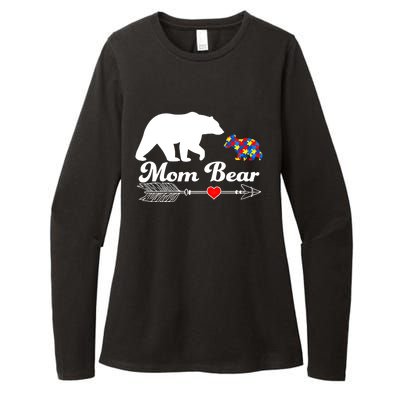 Autism Mom Bear Puzzle Autism Awareness Autistic Support Meaningful Gift Womens CVC Long Sleeve Shirt