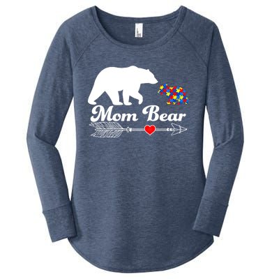 Autism Mom Bear Puzzle Autism Awareness Autistic Support Meaningful Gift Women's Perfect Tri Tunic Long Sleeve Shirt