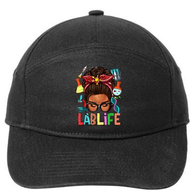 Afro Messy Bun Laboratory Life Lab Week 2024 Lab Technician 7-Panel Snapback Hat