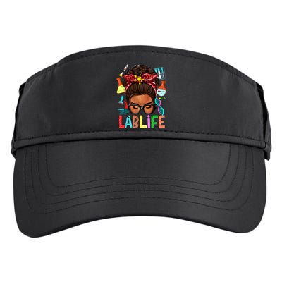 Afro Messy Bun Laboratory Life Lab Week 2024 Lab Technician Adult Drive Performance Visor