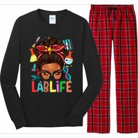 Afro Messy Bun Laboratory Life Lab Week 2024 Lab Technician Long Sleeve Pajama Set