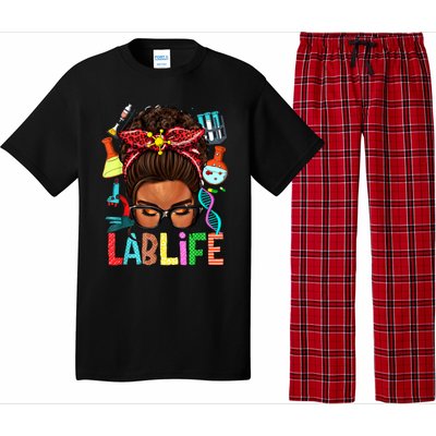 Afro Messy Bun Laboratory Life Lab Week 2024 Lab Technician Pajama Set