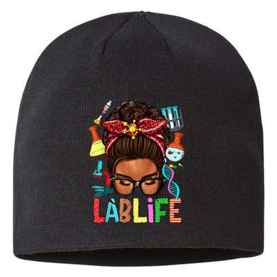 Afro Messy Bun Laboratory Life Lab Week 2024 Lab Technician Sustainable Beanie