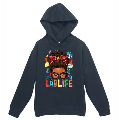 Afro Messy Bun Laboratory Life Lab Week 2024 Lab Technician Urban Pullover Hoodie