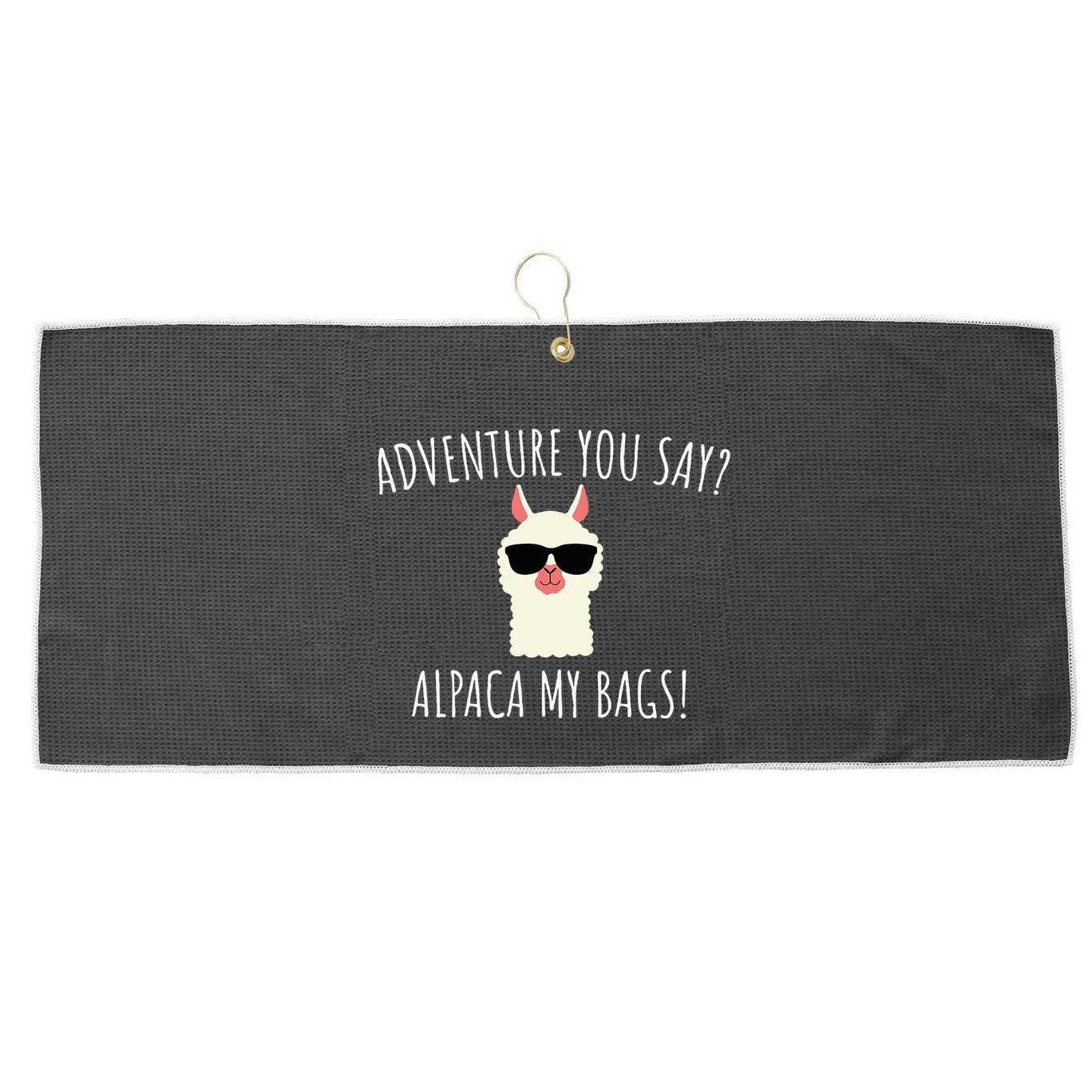 Alpaca My Bags Cute Funny Alpaca & Llama Large Microfiber Waffle Golf Towel