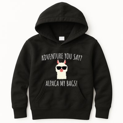 Alpaca My Bags Cute Funny Alpaca & Llama Kids Hoodie