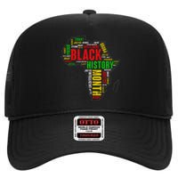 African Map Black History Month Gift Afro America High Crown Mesh Back Trucker Hat