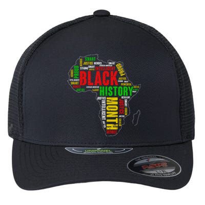 African Map Black History Month Gift Afro America Flexfit Unipanel Trucker Cap