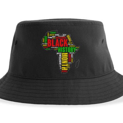 African Map Black History Month Gift Afro America Sustainable Bucket Hat