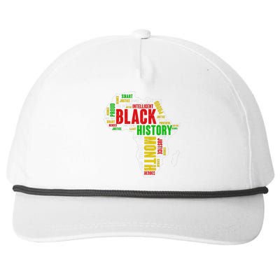 African Map Black History Month Gift Afro America Snapback Five-Panel Rope Hat