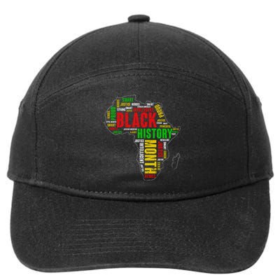 African Map Black History Month Gift Afro America 7-Panel Snapback Hat