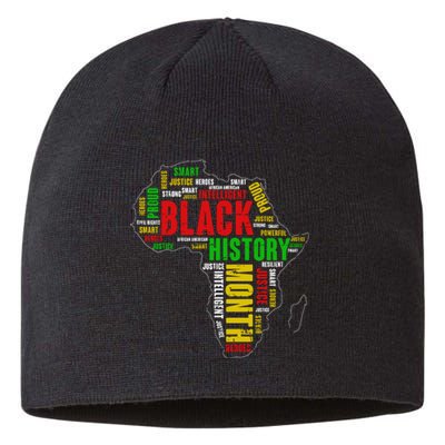 African Map Black History Month Gift Afro America Sustainable Beanie