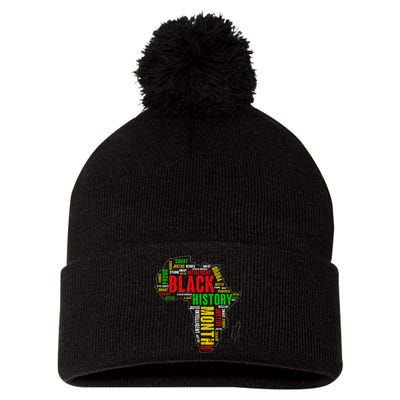 African Map Black History Month Gift Afro America Pom Pom 12in Knit Beanie