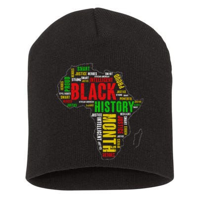 African Map Black History Month Gift Afro America Short Acrylic Beanie