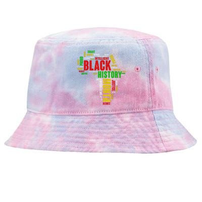 African Map Black History Month Gift Afro America Tie-Dyed Bucket Hat