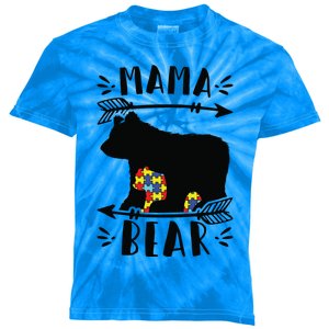 Autism Mama Bear Autism Mother Meaningful Gift Kids Tie-Dye T-Shirt