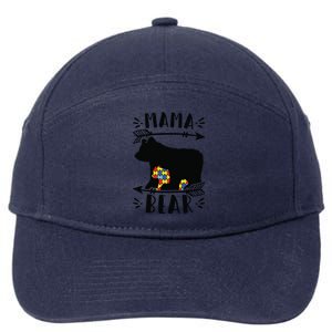 Autism Mama Bear Autism Mother Meaningful Gift 7-Panel Snapback Hat