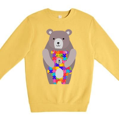 Autism Mama Bear Gift Cool Gift Cute Autistic Hoody Gift Premium Crewneck Sweatshirt